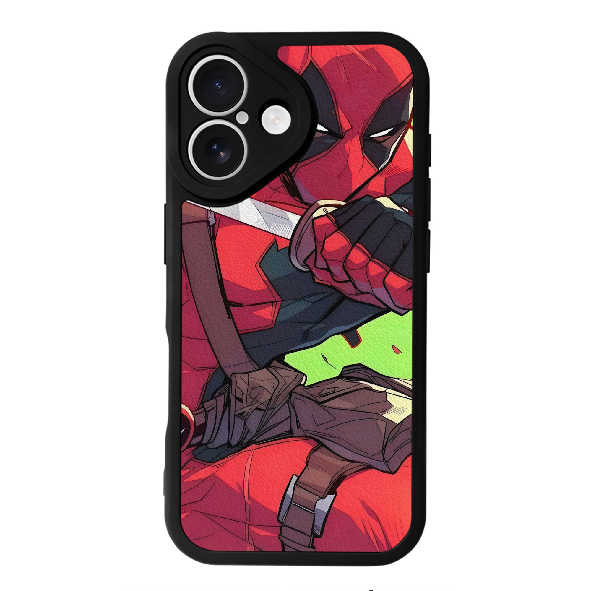 （画像用） Deadpool デッドプール 【iPhone 16シリーズ対応】シリコンスマホケース（レザー調） 材質：シリコン